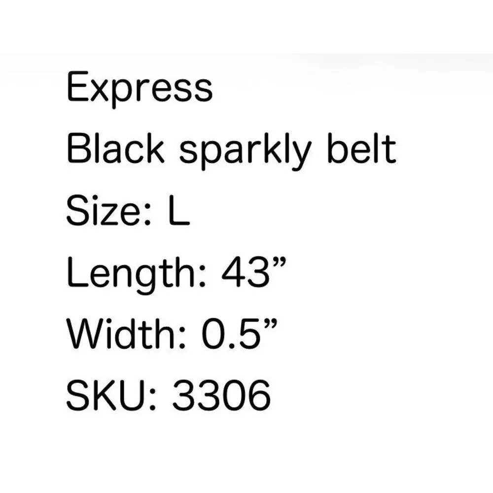 Express black and silvery skinny belt- size L